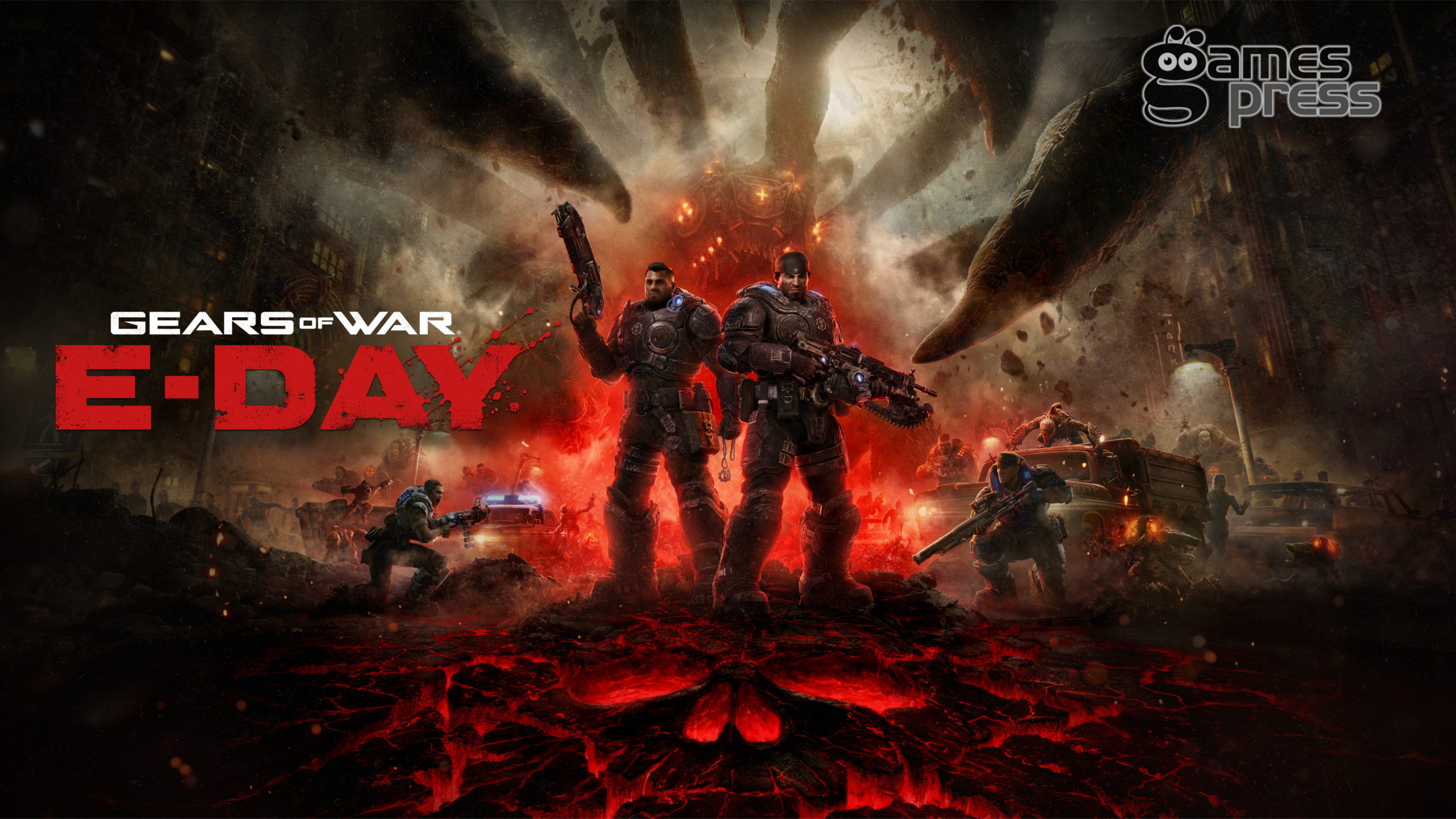 Arte oficial de Gears of War: E-Day, o prequel que abre a linha do tempo da saga
