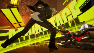 Cena de combate estilizada de Persona 4 Revival na versao Nintendo Switch 2