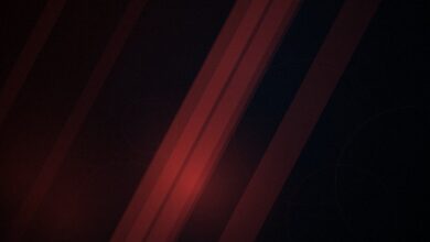 Arte abstrata escura em tons de vermelho evocando uma arena de competicao