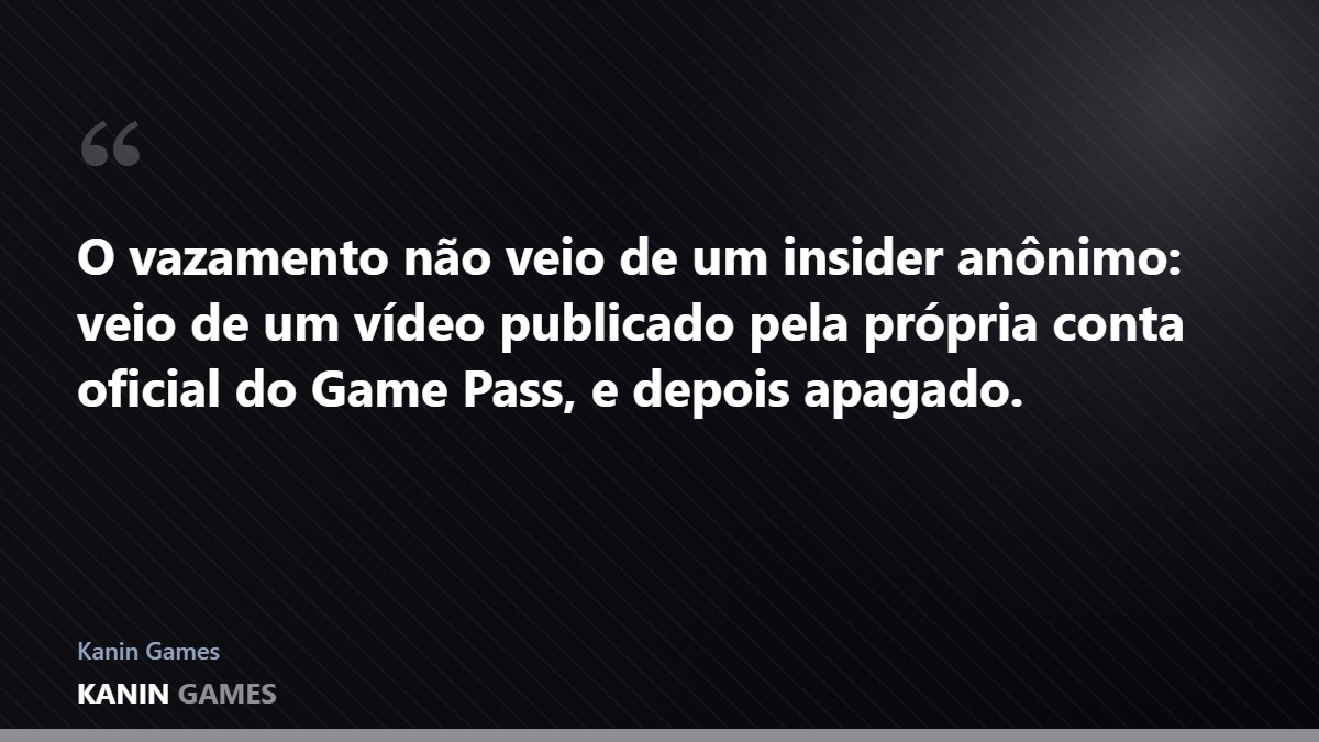 Card com a frase sobre a origem do vazamento