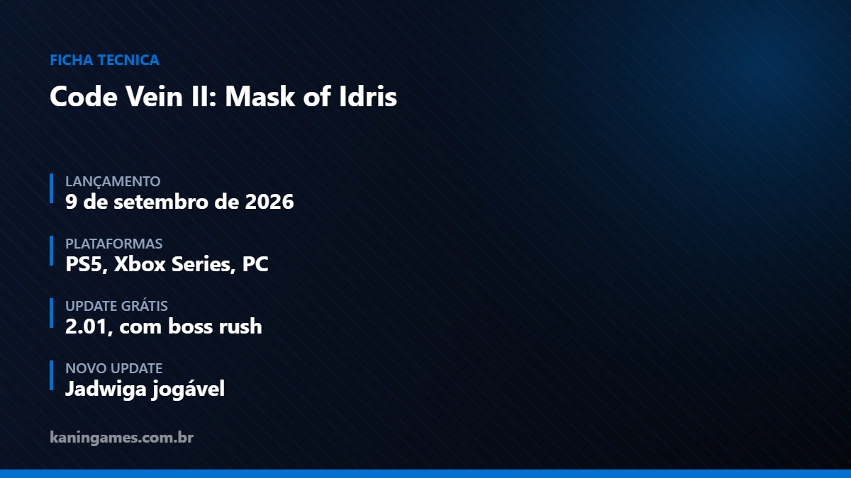 Ficha técnica de Code Vein II: Mask of Idris