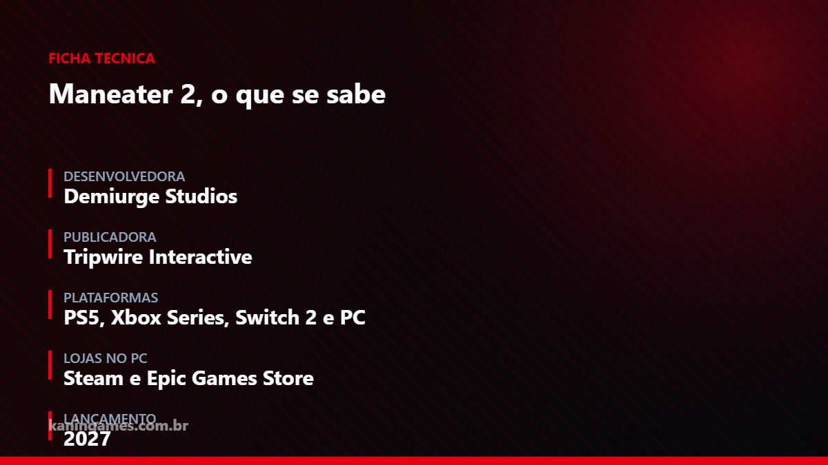 Ficha com os dados de Maneater 2