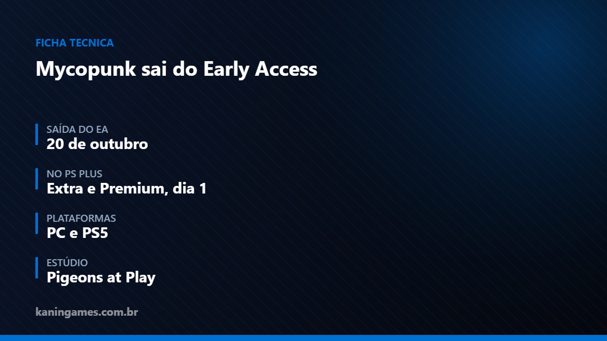 Ficha técnica com data de lançamento de Mycopunk no PS Plus