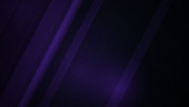 Arte abstrata escura em tons de roxo evocando arenas de tiro em blocos