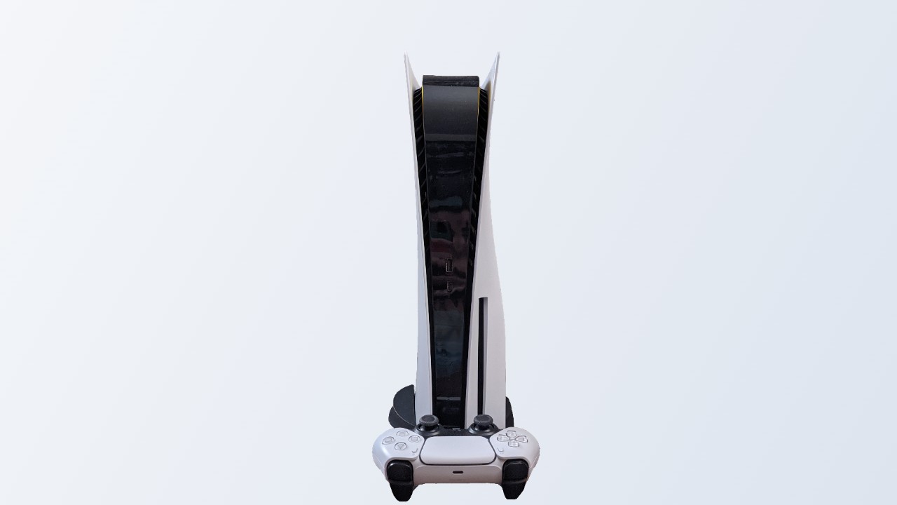 Console PlayStation 5 ao lado do controle DualSense